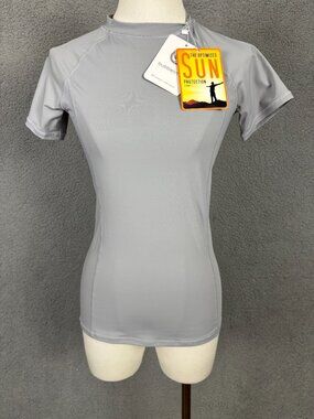 Bubblelime Women's UV Protection Short Sleeve Rash Guard Gray Size XS NWT's